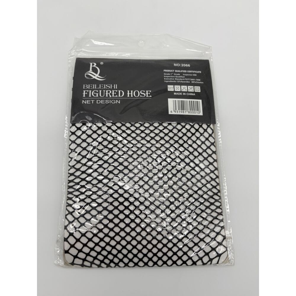 Beileishi Figured Hose New Design Socks Fishnet Thigh High Black New In Package - Picture 2 of 4